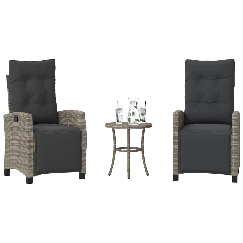 Caféset Med Dynor 3 Delar Svart Konstrotting