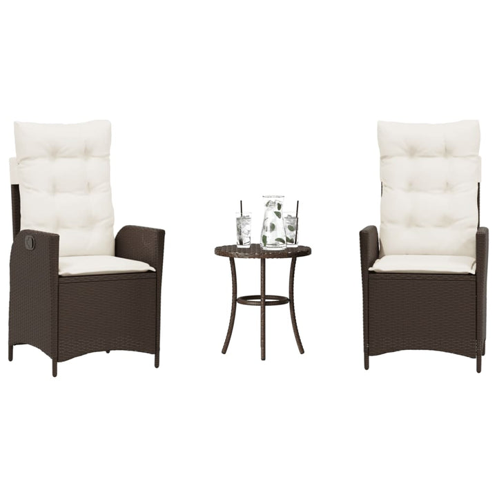 Caféset Med Dynor 3 Delar Svart Konstrotting