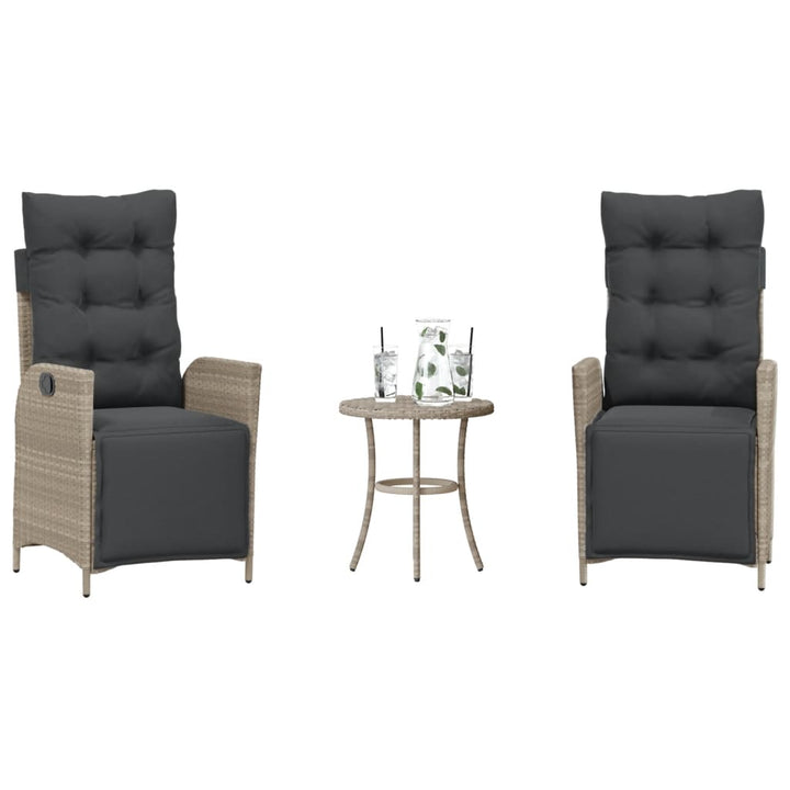 Caféset Med Dynor 3 Delar Svart Konstrotting