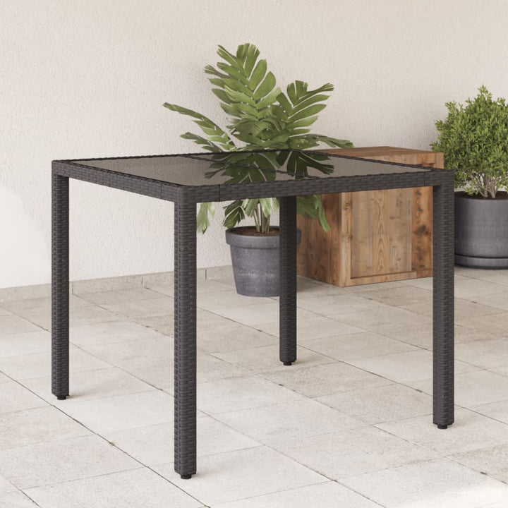 Trädgårdsbord Med Glasskiva 90X90X75 Cm Konstrotting
