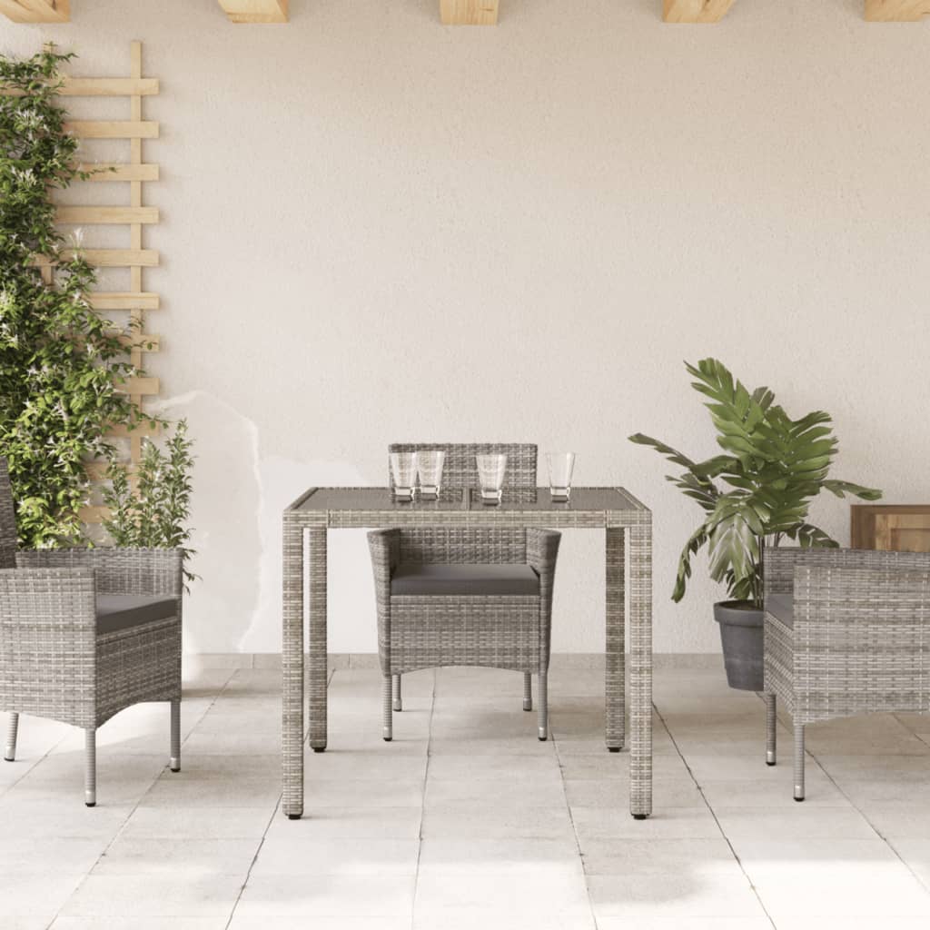 Trädgårdsbord Med Glasskiva 90X90X75 Cm Konstrotting