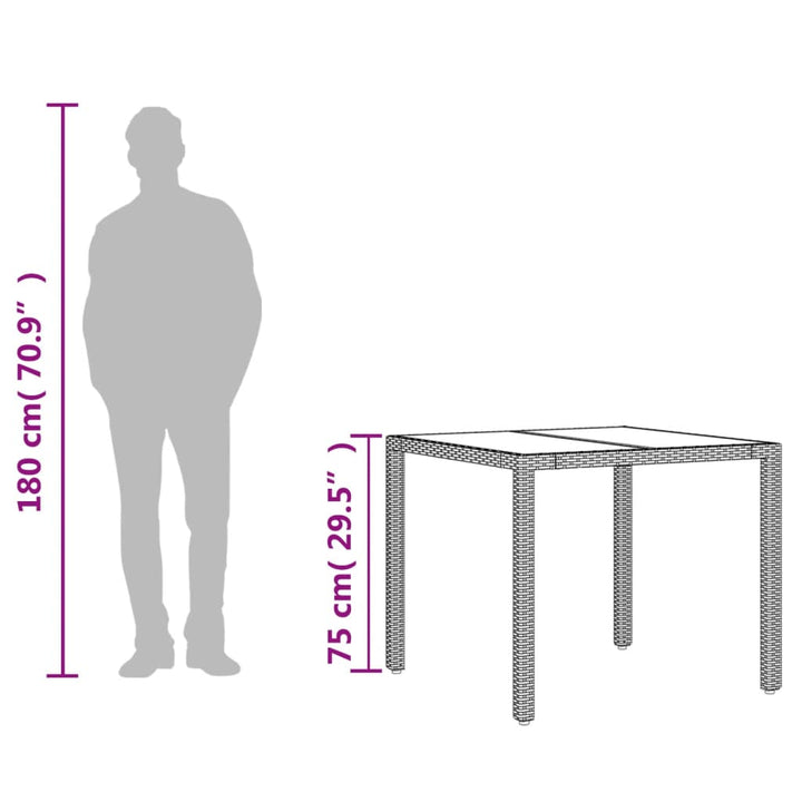 Trädgårdsbord Med Glasskiva 90X90X75 Cm Konstrotting