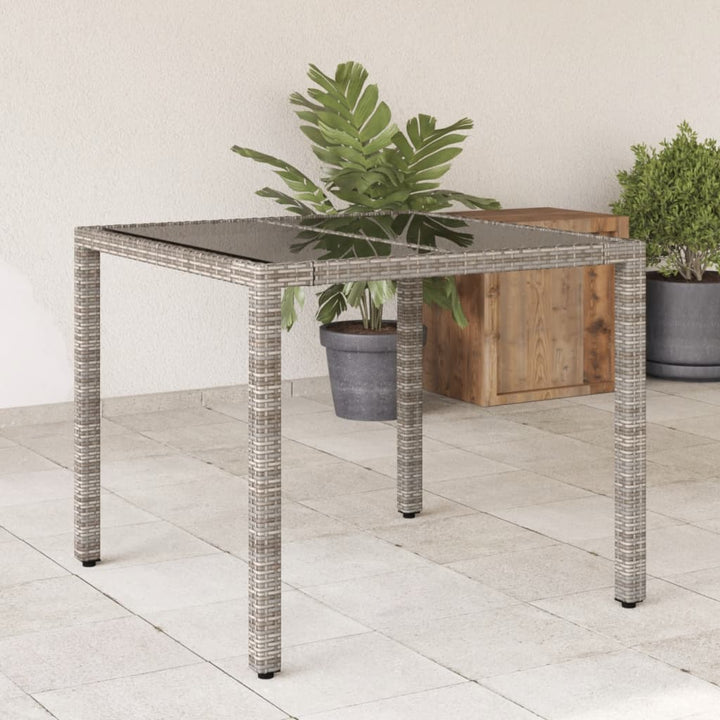 Trädgårdsbord Med Glasskiva 90X90X75 Cm Konstrotting