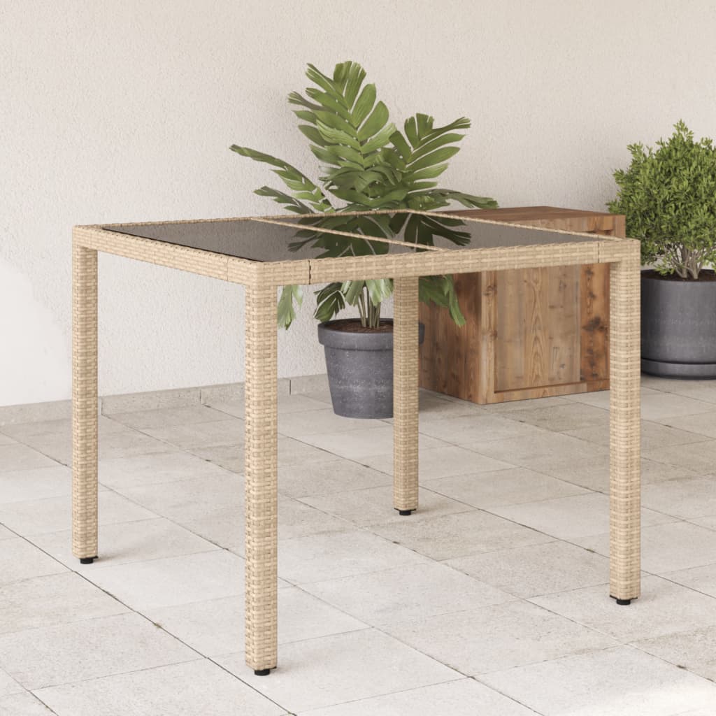 Trädgårdsbord Med Glasskiva 90X90X75 Cm Konstrotting