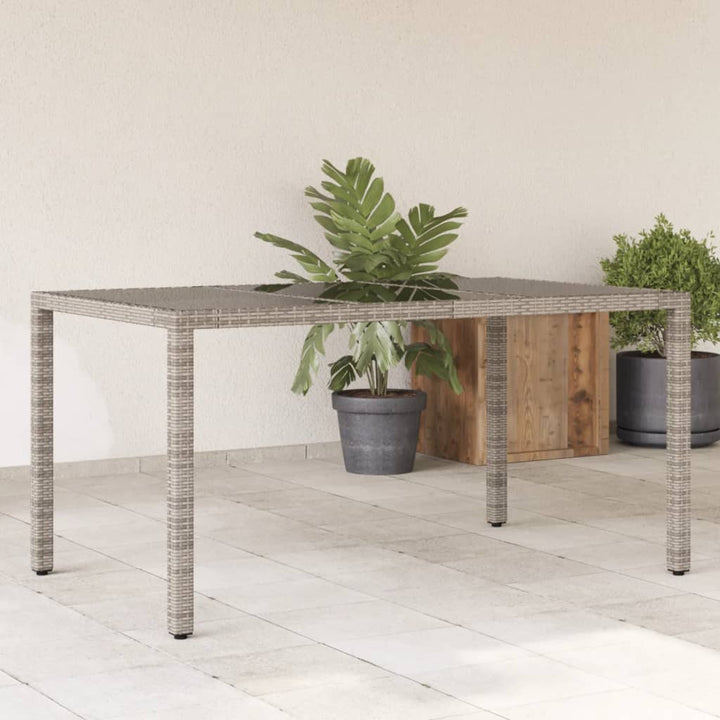 Trädgårdsbord 150X90X75 Cm Härdat Glas Och Konstrotting