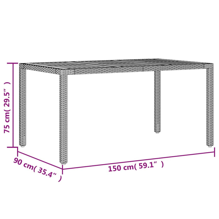 Trädgårdsbord Med Akaciaträ 150X90X75 Cm Konstrotting