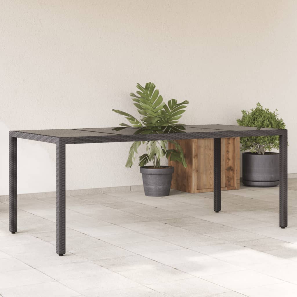 Trädgårdsbord Med Glasskiva 190X90X75 Cm Konstrotting