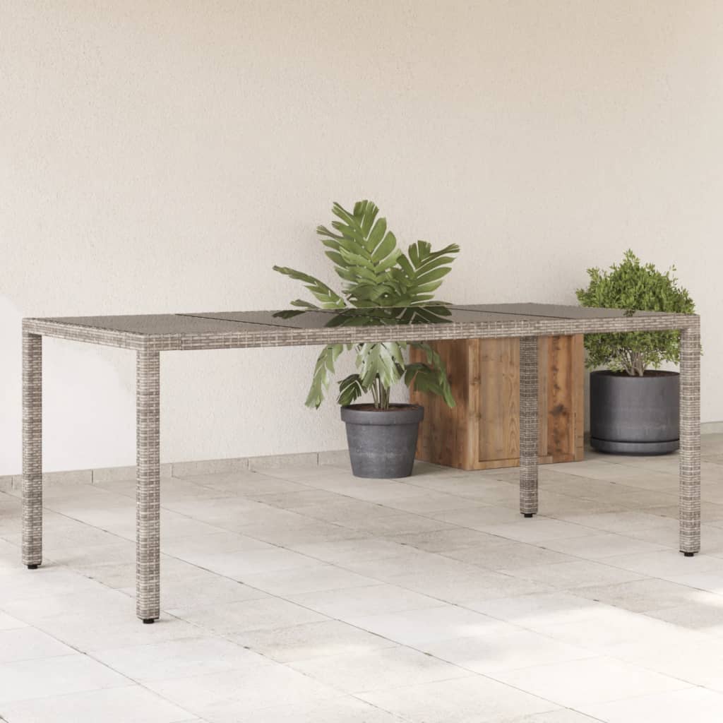 Trädgårdsbord Med Glasskiva 190X90X75 Cm Konstrotting