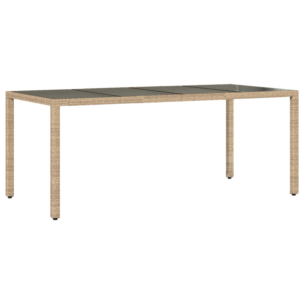 Trädgårdsbord Med Glasskiva 190X90X75 Cm Konstrotting
