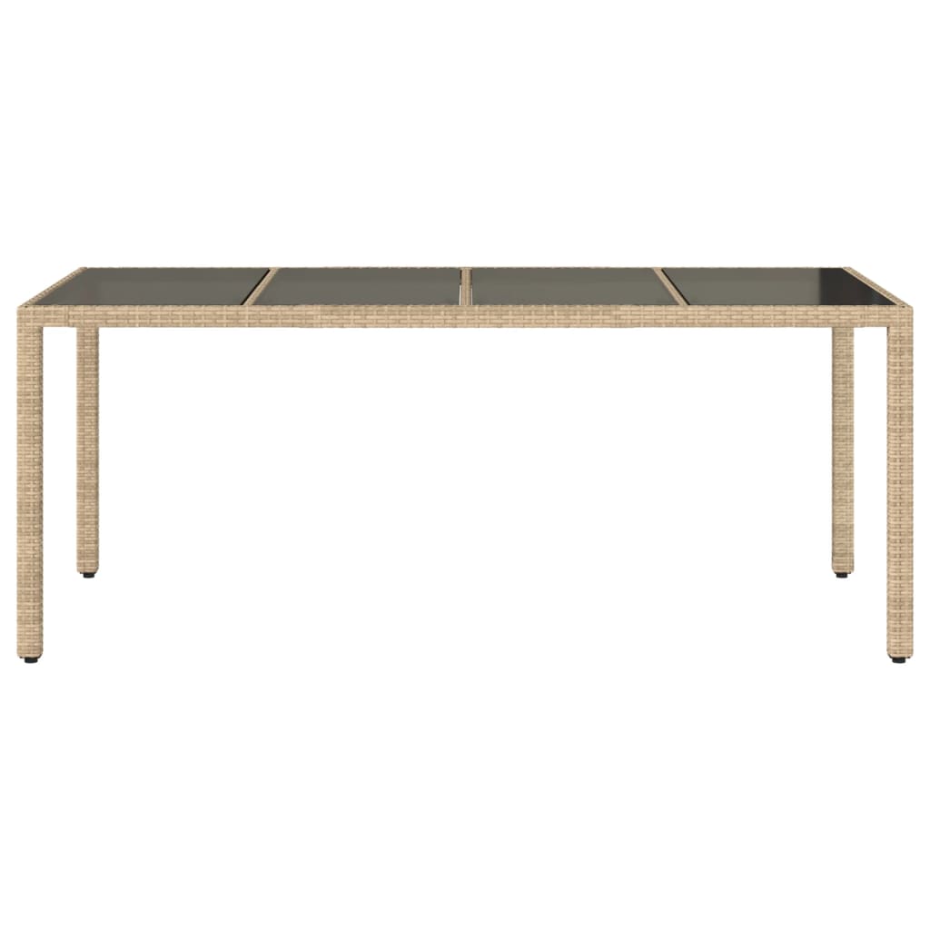Trädgårdsbord Med Glasskiva 190X90X75 Cm Konstrotting