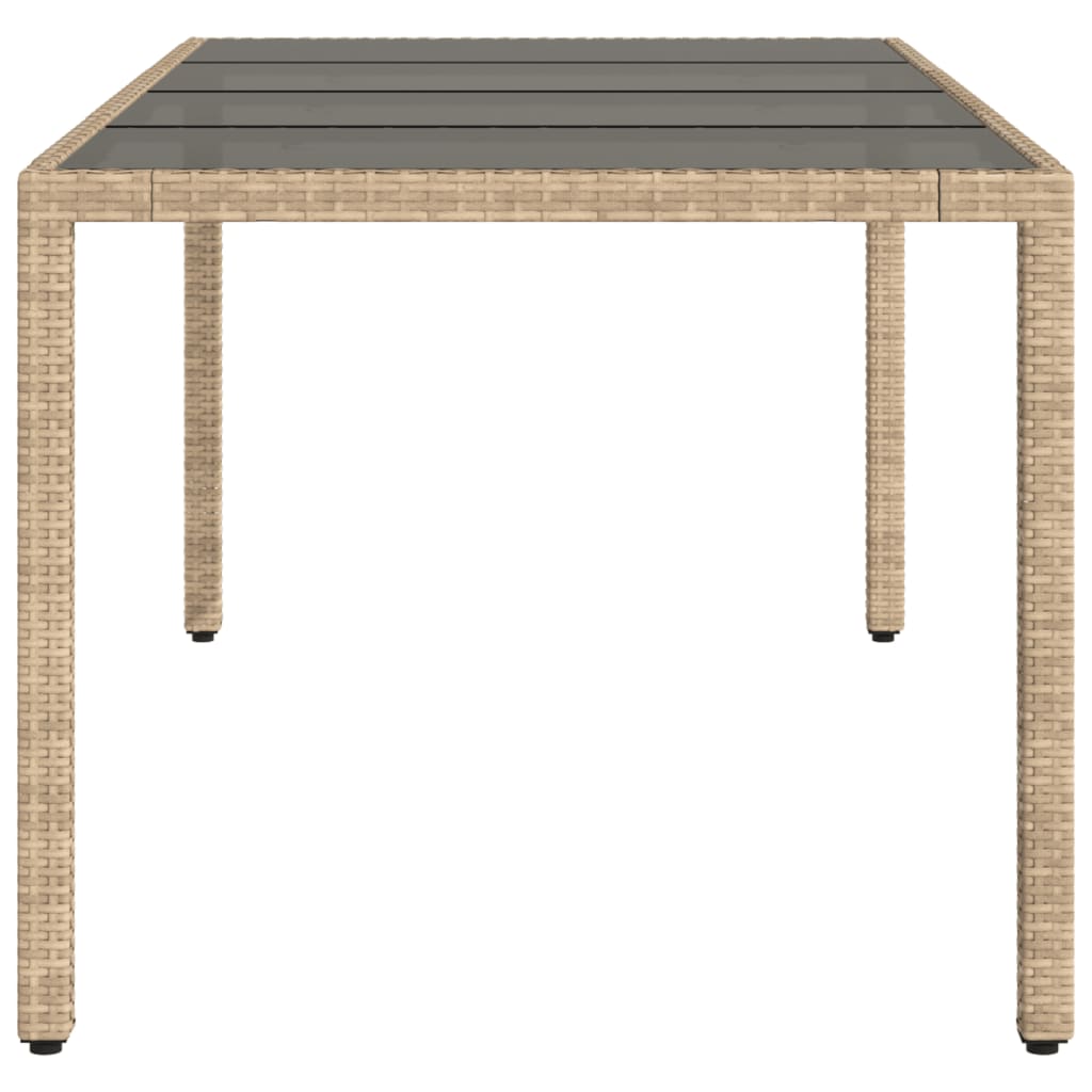 Trädgårdsbord Med Glasskiva 190X90X75 Cm Konstrotting