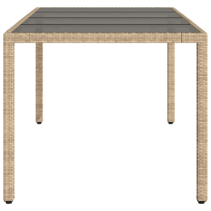 Trädgårdsbord Med Glasskiva 190X90X75 Cm Konstrotting