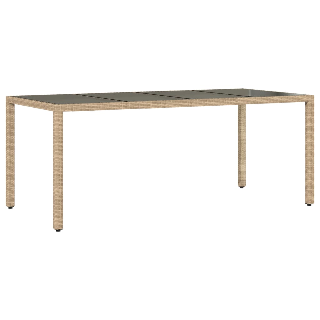 Trädgårdsbord Med Glasskiva 190X90X75 Cm Konstrotting
