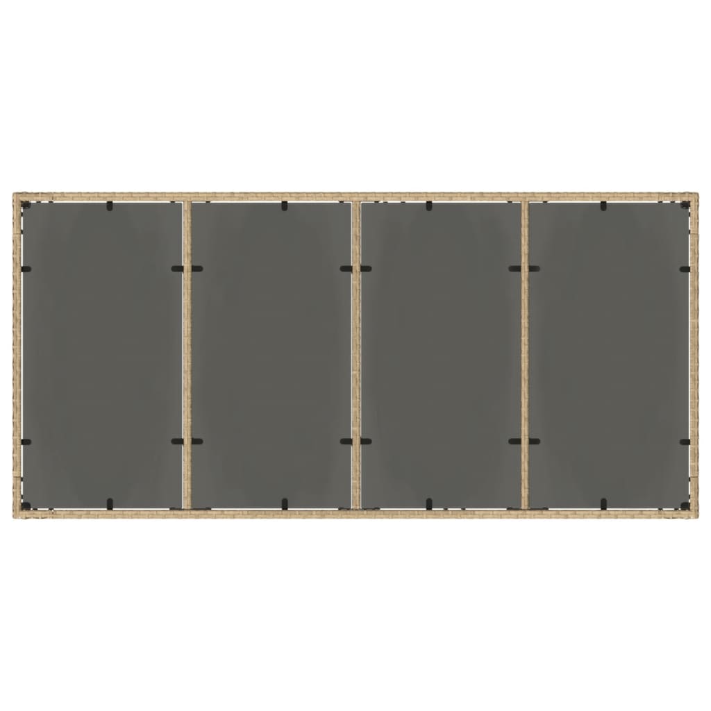 Trädgårdsbord Med Glasskiva 190X90X75 Cm Konstrotting
