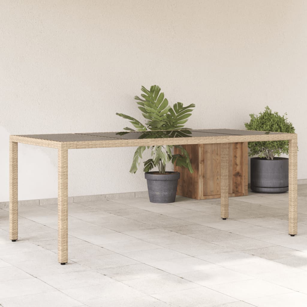 Trädgårdsbord Med Glasskiva 190X90X75 Cm Konstrotting