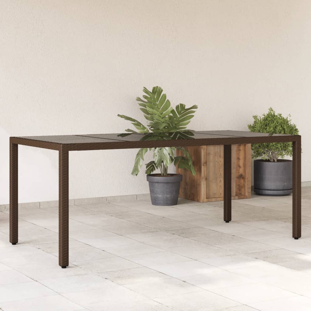 Trädgårdsbord Med Glasskiva 190X90X75 Cm Konstrotting