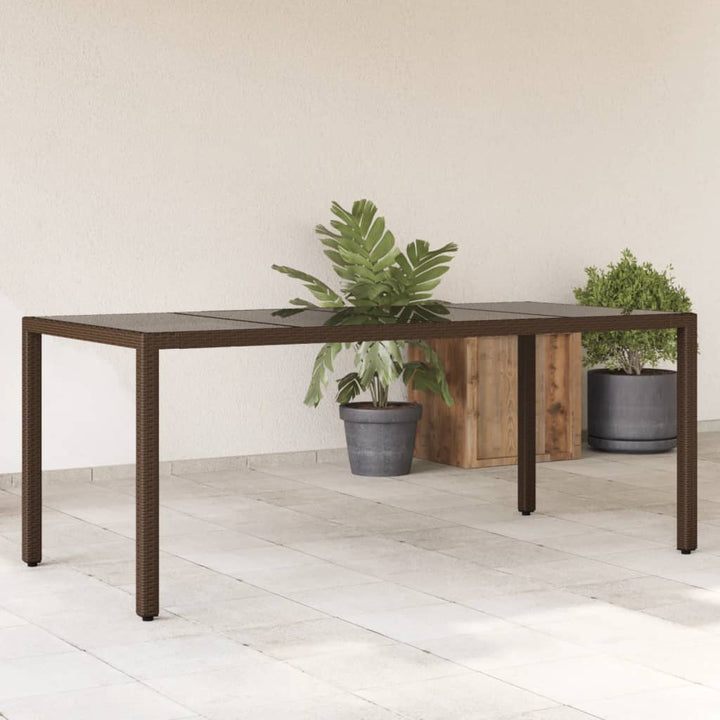 Trädgårdsbord Med Glasskiva 190X90X75 Cm Konstrotting