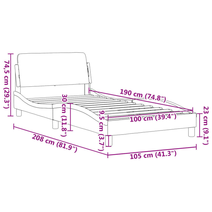 Bed Frame &amp;quot;Dover&amp;quot; Black And White Faux Leather