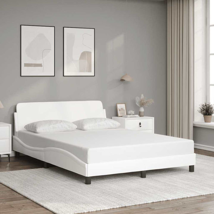 Bed Frame &amp;quot;Dover&amp;quot; Black And White Faux Leather