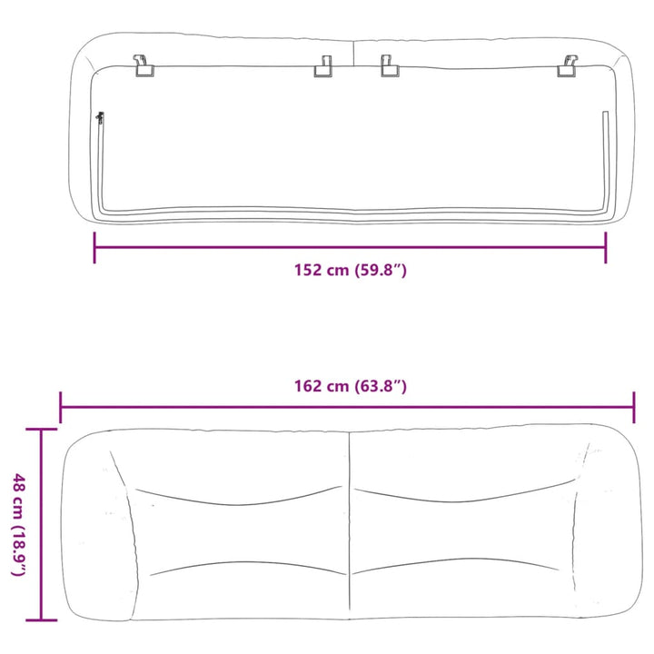 Headboard Cushion &amp;quot;Hvar&amp;quot; Dark Grey Fabric