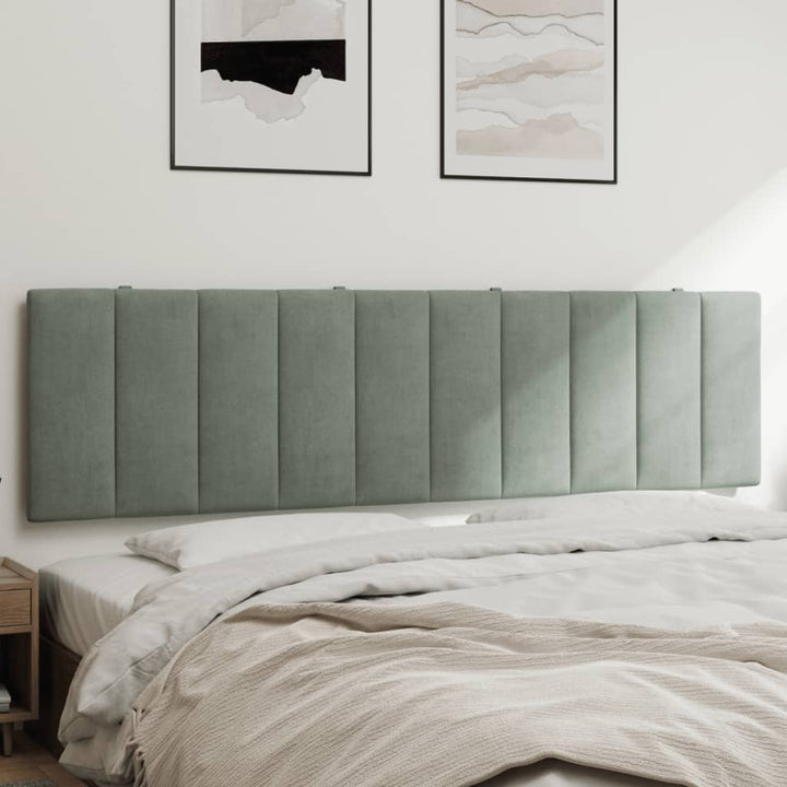 Headboard Cushion &amp;quot;Hanko&amp;quot; Light Grey Velvet