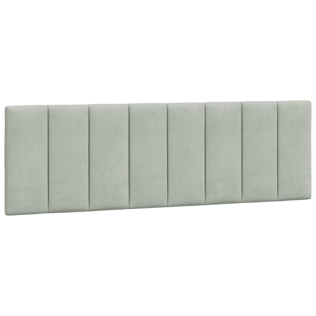 Headboard Cushion &amp;quot;Hanko&amp;quot; Light Grey Velvet
