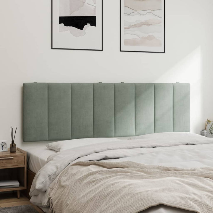 Headboard Cushion &amp;quot;Hanko&amp;quot; Light Grey Velvet