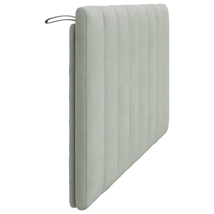 Headboard Cushion &amp;quot;Hanko&amp;quot; Light Grey Velvet