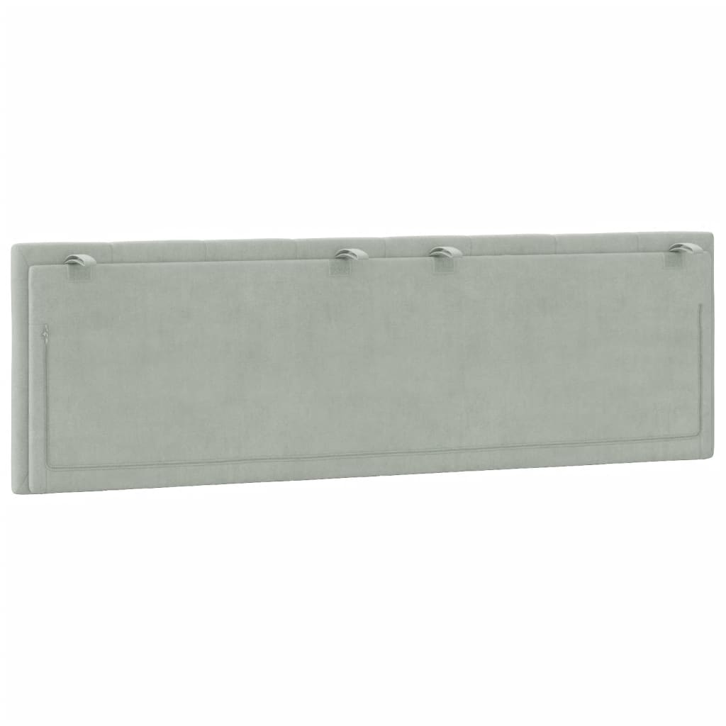 Headboard Cushion &amp;quot;Hanko&amp;quot; Light Grey Velvet
