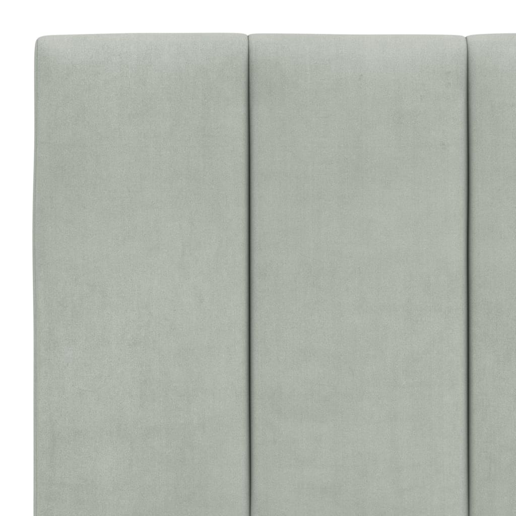 Headboard Cushion &amp;quot;Hanko&amp;quot; Light Grey Velvet
