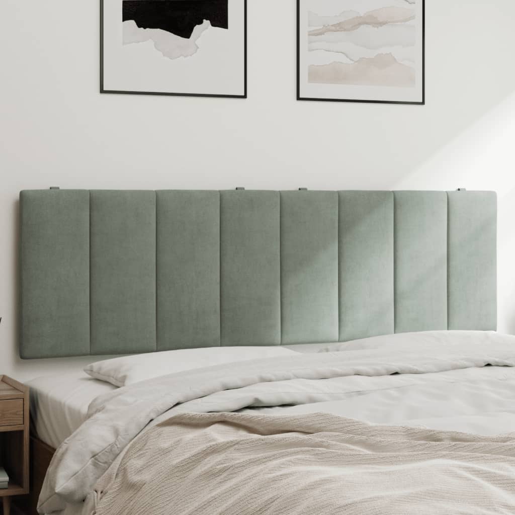 Headboard Cushion &amp;quot;Hanko&amp;quot; Light Grey Velvet