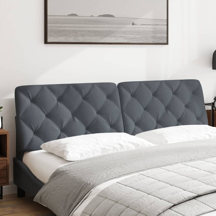Headboard Cushion Dark Grey Velvet
