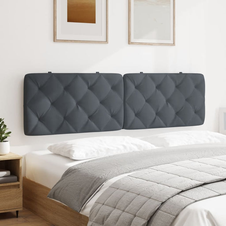 Headboard Cushion Dark Grey Velvet