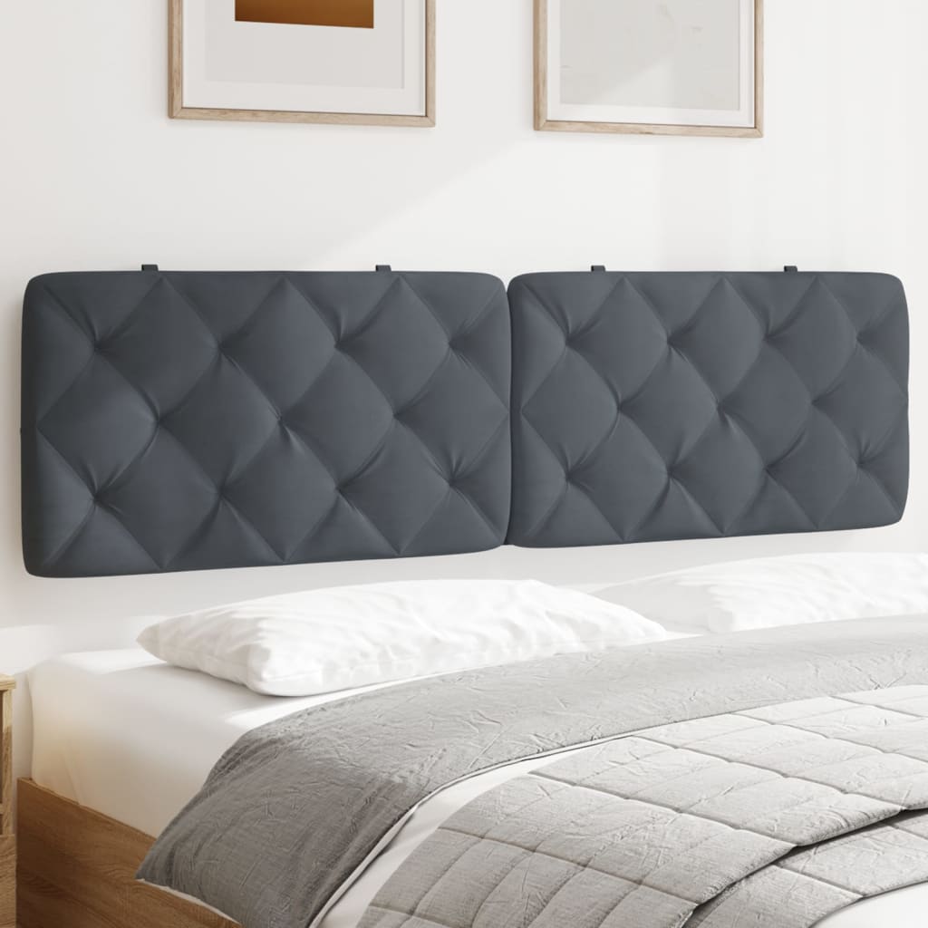 Headboard Cushion Dark Grey Velvet