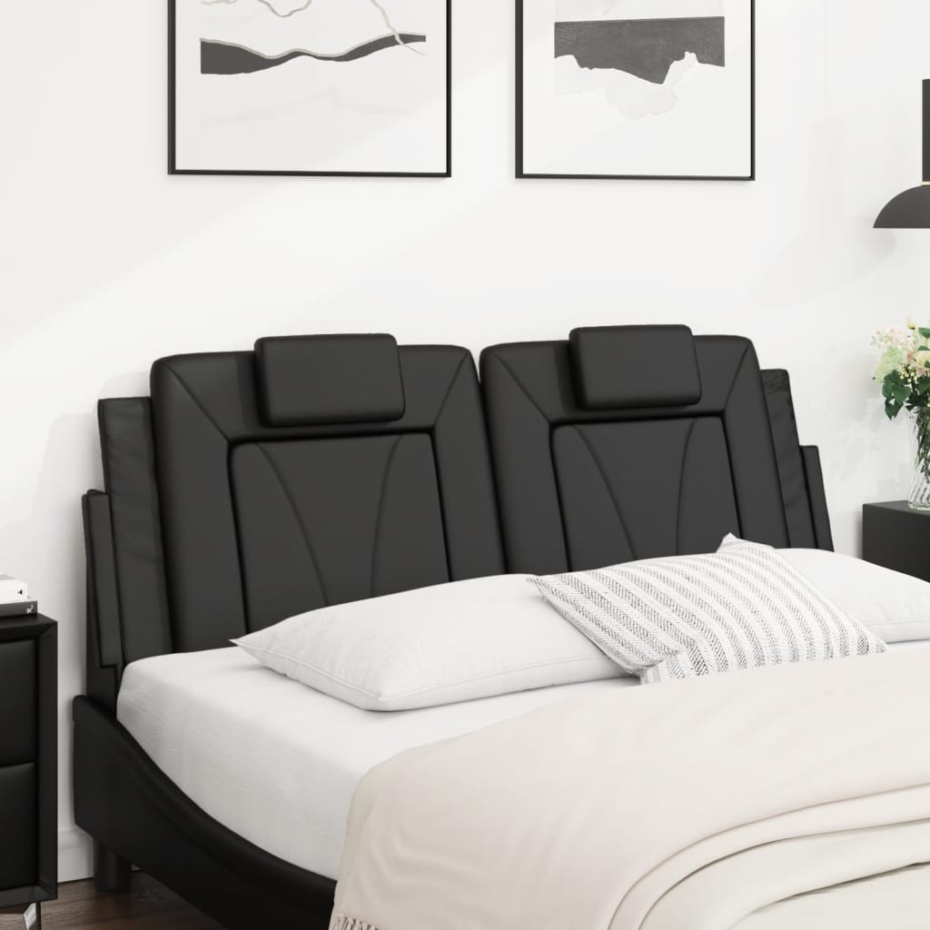 Headboard Cushion &amp;quot;Viana&amp;quot; Black Faux Leather