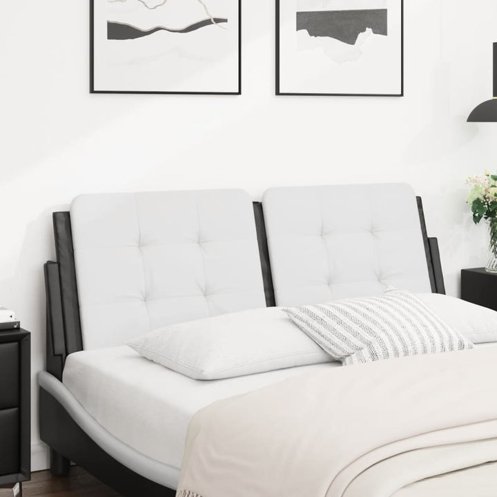 Headboard Cushion &amp;quot;Zadar&amp;quot; White And Black Faux Leather