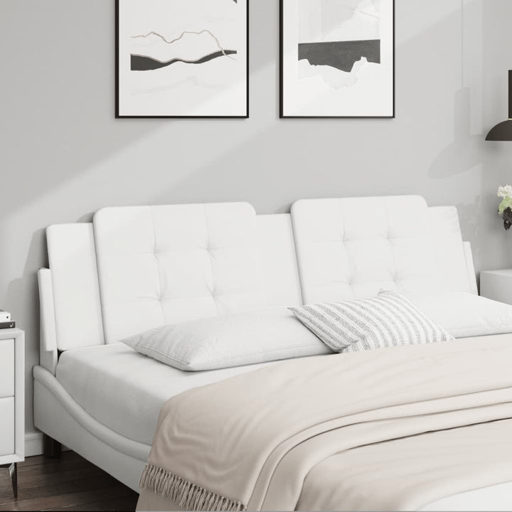 Headboard Cushion &amp;quot;Zadar&amp;quot; White And Black Faux Leather