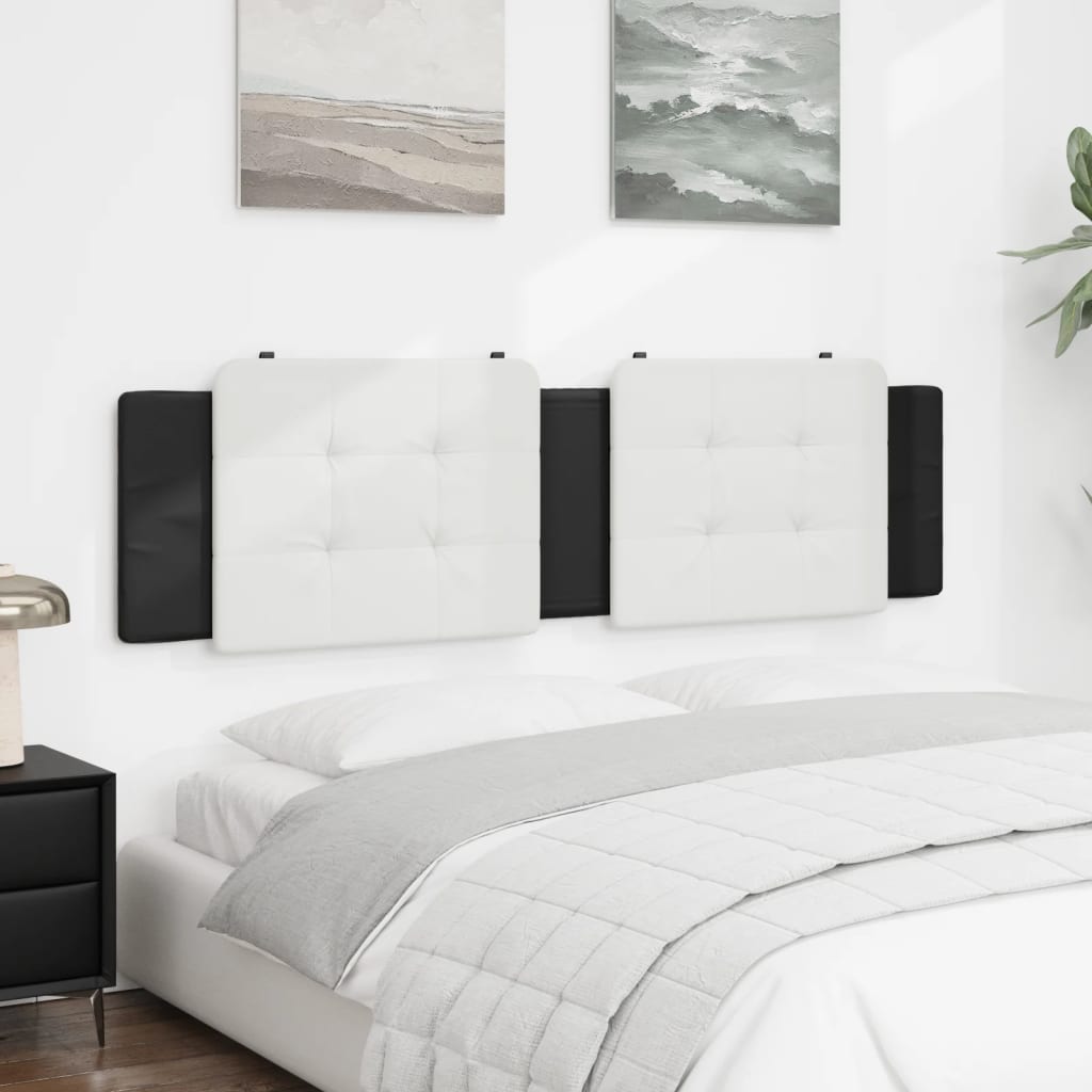 Headboard Cushion &amp;quot;Zadar&amp;quot; White And Black Faux Leather