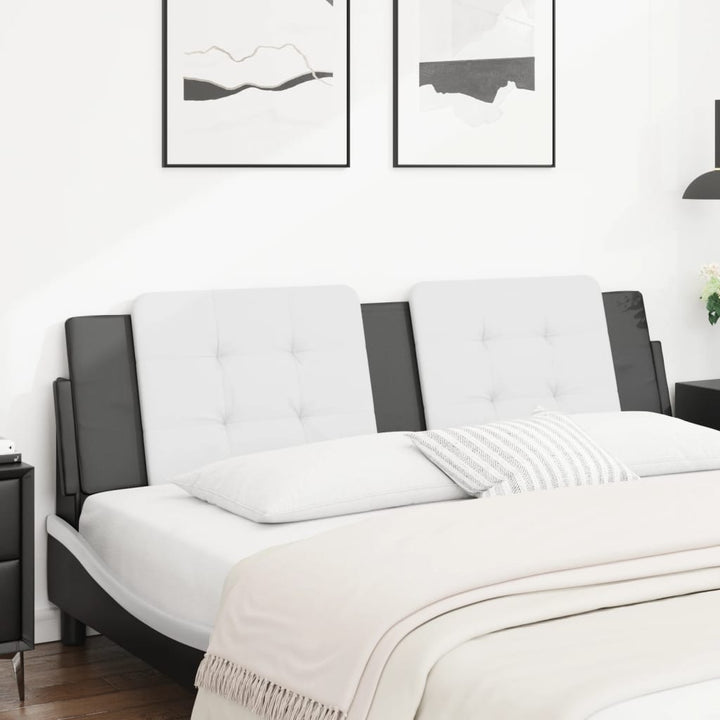 Headboard Cushion &amp;quot;Zadar&amp;quot; White And Black Faux Leather