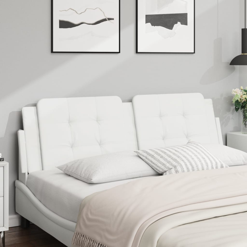 Headboard Cushion &amp;quot;Zadar&amp;quot; White And Black Faux Leather