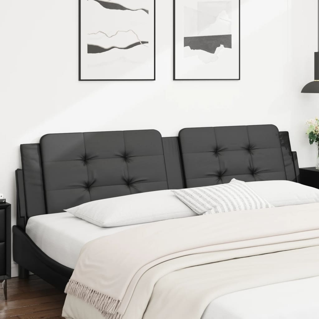 Headboard Cushion &amp;quot;Zadar&amp;quot; White And Black Faux Leather