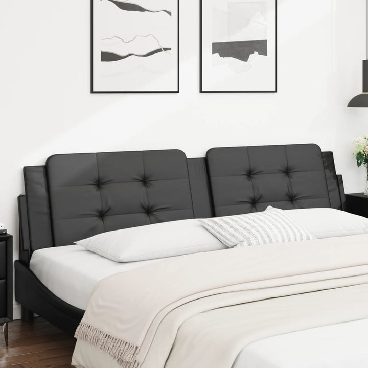 Headboard Cushion &amp;quot;Zadar&amp;quot; White And Black Faux Leather