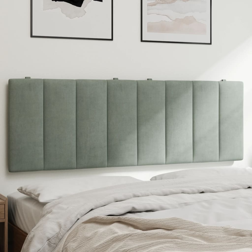 Headboard Cushion &amp;quot;Hanko&amp;quot; Light Grey Velvet