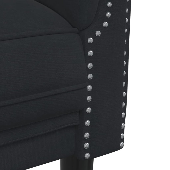 Soffgrupp 3 Delar Svart Sammet