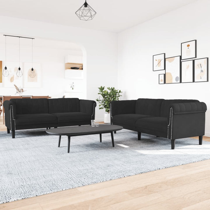 Soffgrupp 3 Delar Gräddvit Sammet