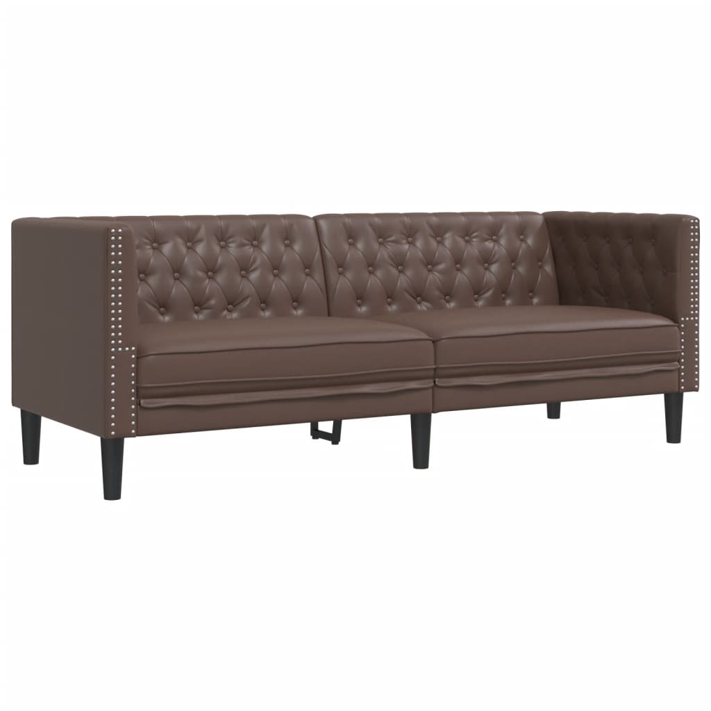 Soffgrupp Chesterfield 3 Delar Konstläder