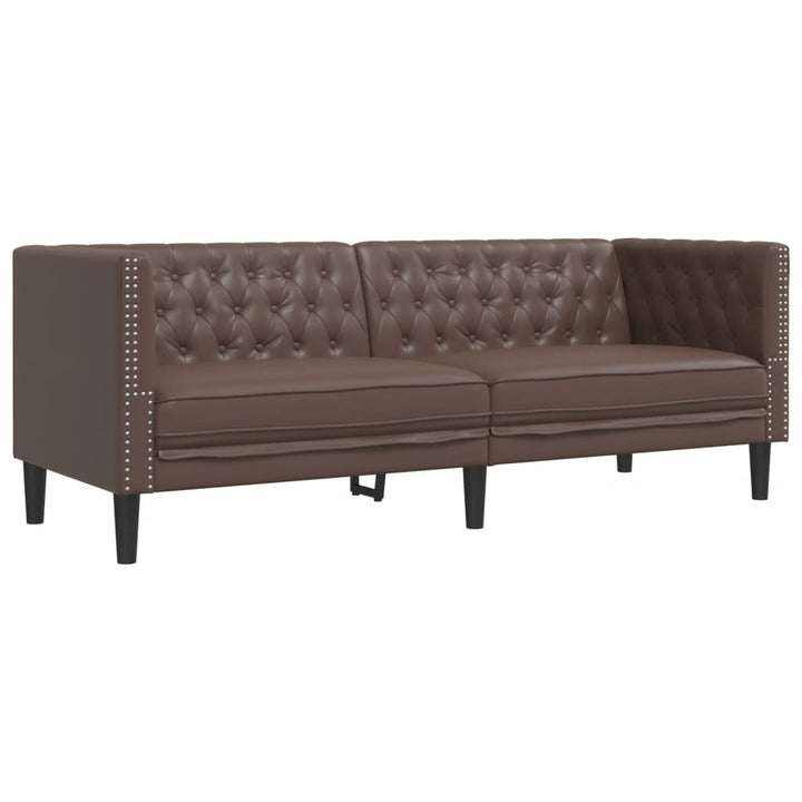 Soffgrupp Chesterfield 3 Delar Konstläder
