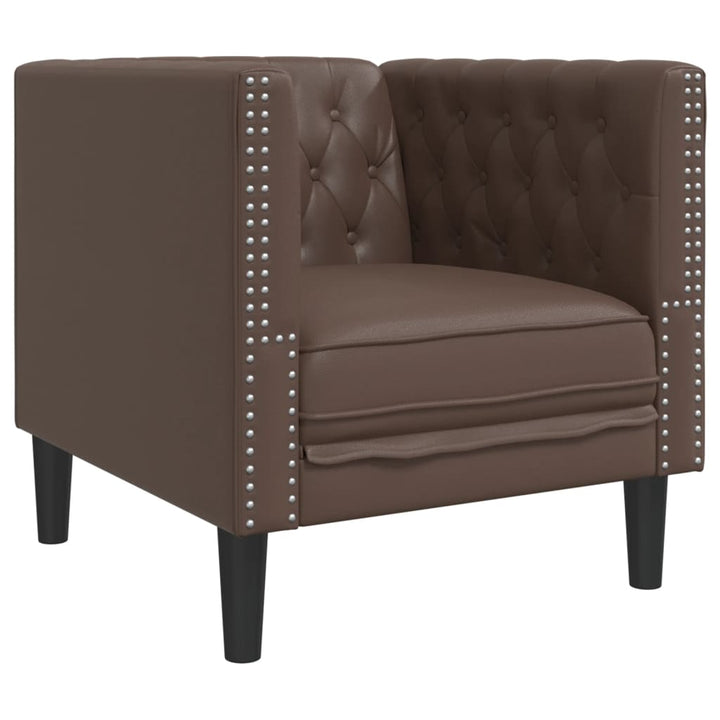 Soffgrupp Chesterfield 3 Delar Konstläder