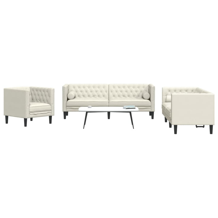 Soffgrupp Chesterfield 2 Delar Bolsterkuddar Sammet