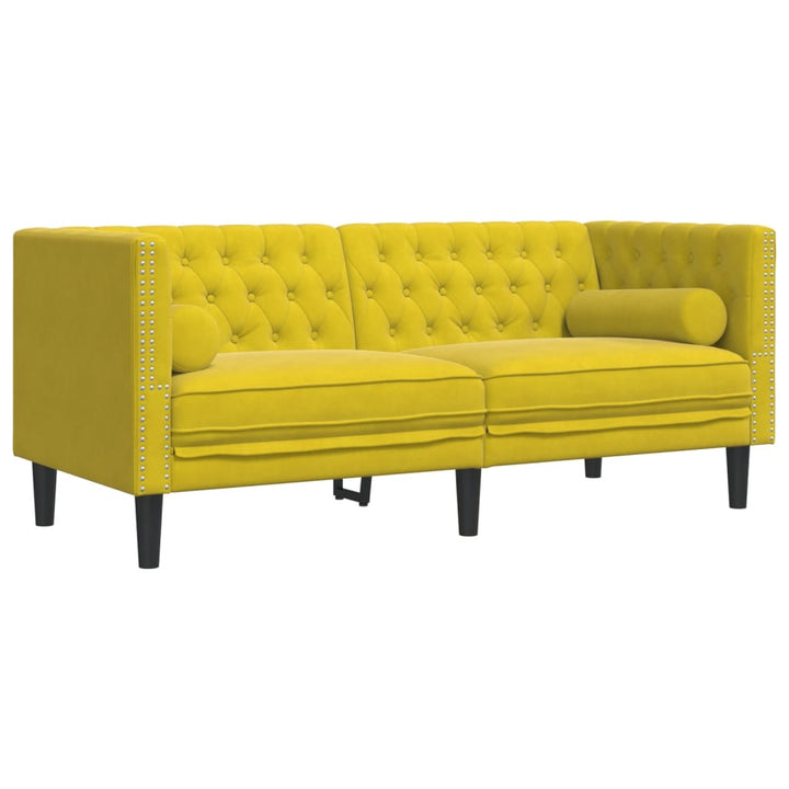 Soffgrupp Chesterfield 2 Delar Bolsterkuddar Sammet